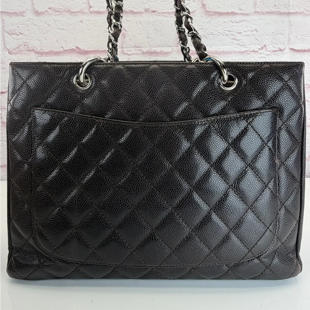 Chanel Caviar Grand Shopper Tote GST Brown Silver - Picture 4 of 14